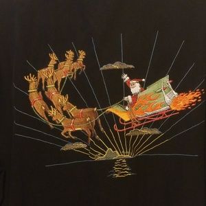 Tori Richard XL Christmas Santa in sleigh